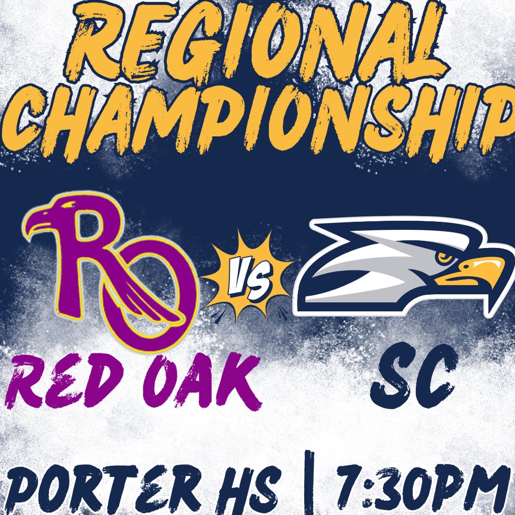 🔥 Regional Title Night 🔥

🆚 #8 Red Oak
📍 Porter
⏰ 7:30pm

#TheTakeover