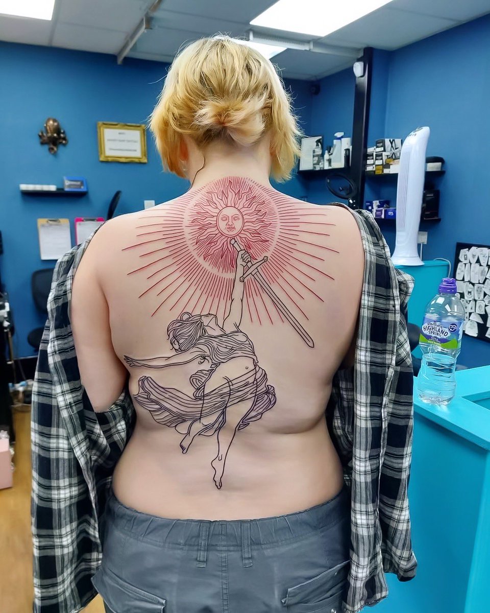 My “Indomitable” - tattoo in progress by the talented Little Lamb Tatts! 🤘, image size:960x1200