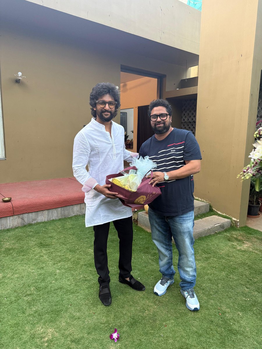 Hasya Movies (@hasyamovies) on Twitter photo Our producer <a href="/RajeshDanda_/">Razesh Danda</a> garu and director <a href="/subbucinema/">Subbu Mangadevvi</a> had the privilege of wishing the one who makes every story unforgettable,Natural Star <a href="/NameisNani/">Nani</a> garu a very Happy Birthday ❤️🔥
From our Hasya family ~ thank you for the love, humility, and the magic you bring to Telugu Our producer <a href="/RajeshDanda_/">Razesh Danda</a> garu and director <a href="/subbucinema/">Subbu Mangadevvi</a> had the privilege of wishing the one who makes every story unforgettable,Natural Star <a href="/NameisNani/">Nani</a> garu a very Happy Birthday ❤️🔥
From our Hasya family ~ thank you for the love, humility, and the magic you bring to Telugu