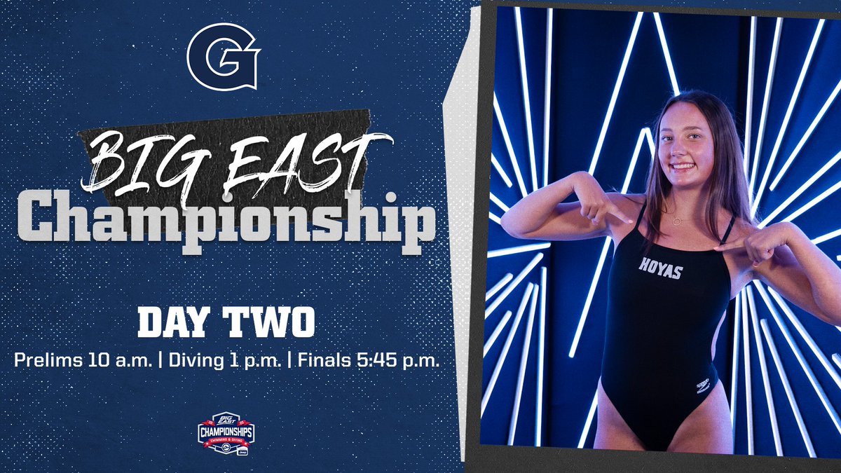 The Hoyas take on day two of the BIG EAST Championship!!

⏰Prelims 10 a.m. | Diving 1 p.m. | Finals 5:45 p.m.
📺 BIG EAST Digital Network
📍Geneva, Ohio
🏟️Spire Academy

#HoyaSaxa
