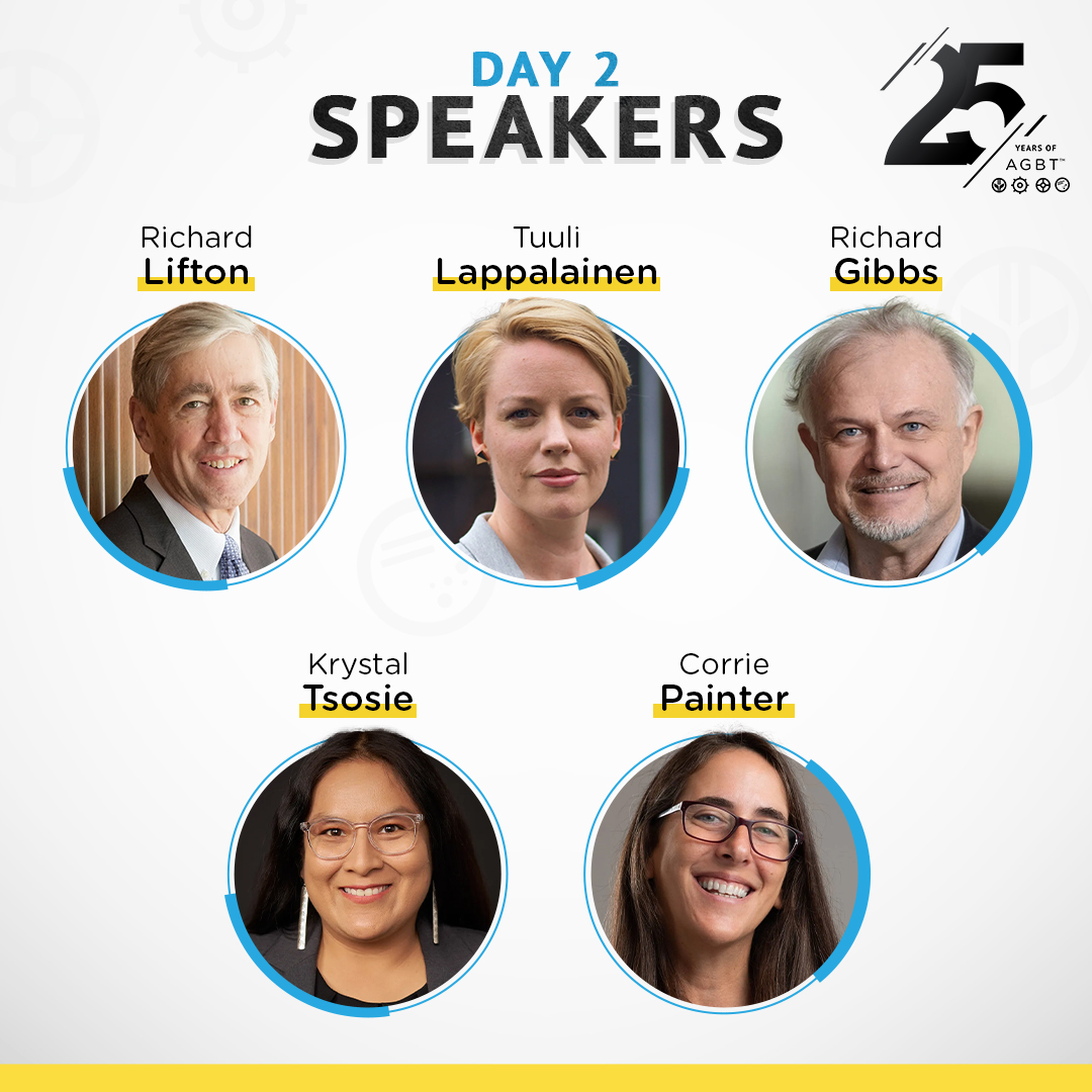 AGBT Meeting (@agbt) on Twitter photo DAY 2 JUST AHEAD: Richard Lifton from <a href="/RockefellerUniv/">Rockefeller University</a>, <a href="/tuuliel/">Tuuli Lappalainen</a> from <a href="/nygenome/">NY Genome Center</a>, Richard Gibbs from <a href="/BCMFromtheLabs/">From the Labs at Baylor College of Medicine</a>, <a href="/kstsosie/">Dr. Krystal Tsosie, PhD, MPH</a> from <a href="/ASU/">Arizona State University</a> & <a href="/corrie_painter/">Dear Dr. Researcher, PhD</a> from the <a href="/broadinstitute/">Broad Institute</a> lead a spectacular day at the 2025 @AGBT General Meeting. #AGBTGM DAY 2 JUST AHEAD: Richard Lifton from <a href="/RockefellerUniv/">Rockefeller University</a>, <a href="/tuuliel/">Tuuli Lappalainen</a> from <a href="/nygenome/">NY Genome Center</a>, Richard Gibbs from <a href="/BCMFromtheLabs/">From the Labs at Baylor College of Medicine</a>, <a href="/kstsosie/">Dr. Krystal Tsosie, PhD, MPH</a> from <a href="/ASU/">Arizona State University</a> & <a href="/corrie_painter/">Dear Dr. Researcher, PhD</a> from the <a href="/broadinstitute/">Broad Institute</a> lead a spectacular day at the 2025 @AGBT General Meeting. #AGBTGM