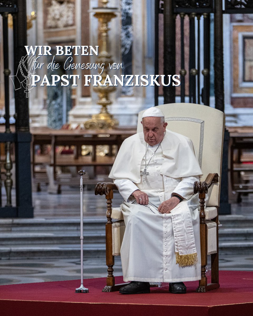 Mit großer Aufmerksamkeit verfolgen wir die Nachrichten aus Rom und schließen Papst Franziskus in unsere Gebete ein. „Der Herr stehe ihm in dieser Zeit der Krankheit bei und stärke ihn. Möge er bald wieder zu stabiler Gesundheit finden und die Kraft haben, sein Amt weiter