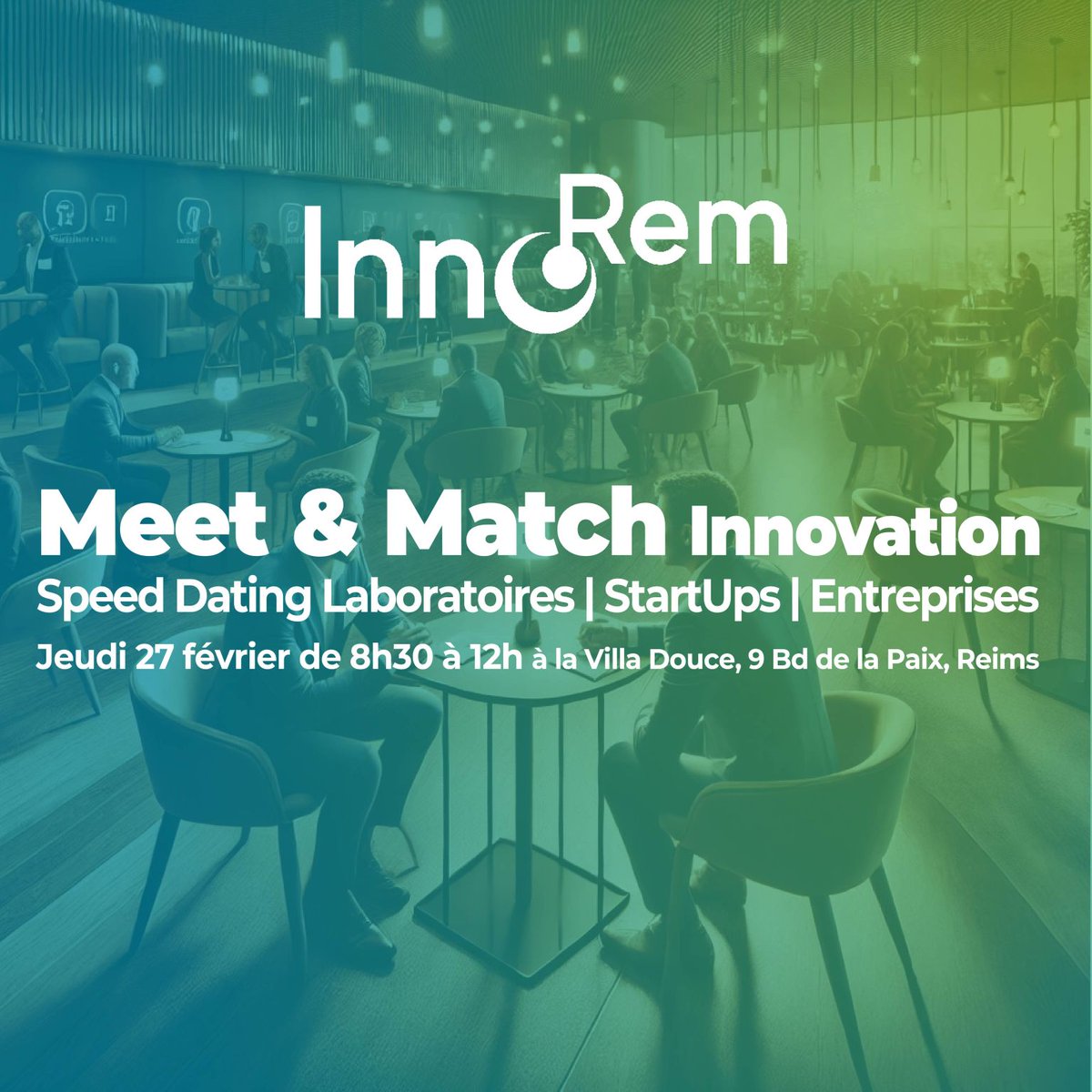 Le Pôle Universitaire d'Innovation InnoRem organise le Meet &amp; Match Innovation ce jeudi ! 📆
Vous avez un projet de recherche à partager ? Vous voulez en savoir plus sur une startup ou un laboratoire ? Vous imaginez une collaboration avec une entreprise ?
les-rdv-innorem.com
