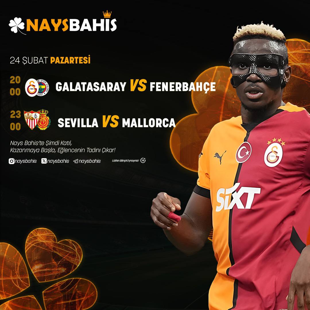 🤖 BÜYÜK DERBİ 🤖
🏆 GALATASARAY 🏆🏆 FENERBAHÇE 🏆
👉TARAFINI SEÇ , KAZANMAYA BAŞLA👈
⚽️SEVILLA🆚MALLORCA⚽️

✨YÜKSEK ORANLARLA KAZANAN SEN OL !
✨HER YATIRIMA %35 BONUS
✨%25 SPOR KAYIP BONUSU

naysbahis204.com

#DerbiÖzel #Galatasaray #Fenerbahce #SevillaFCMallorca