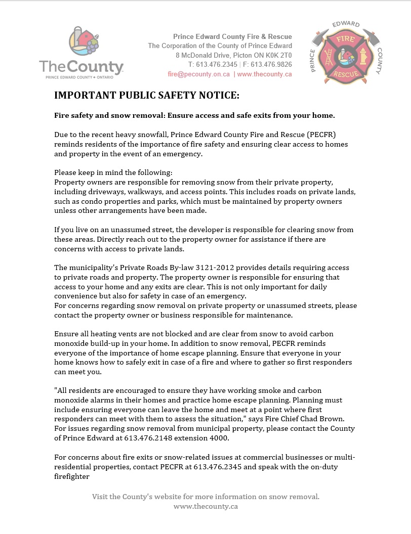 fire_pec's tweet image. IMPORTANT WINTER FIRE SAFETY NOTICE