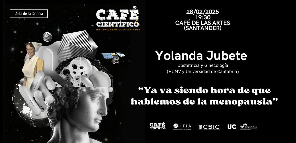 CafeScIFCA's tweet image. ⚫️En el #CaféCientífico hablaremos de menopausia:
🚺El 80% de mujeres en menopausia sufren sofocos, insomnio o depresión. Es clave conocer las herramientas para afrontar esta etapa
🎤Yolanda Jubete (@HUnivValdecilla)
📅28/02 19:30
📍Café de las Artes
ℹ️ifca.unican.es/es-es/seminar?…