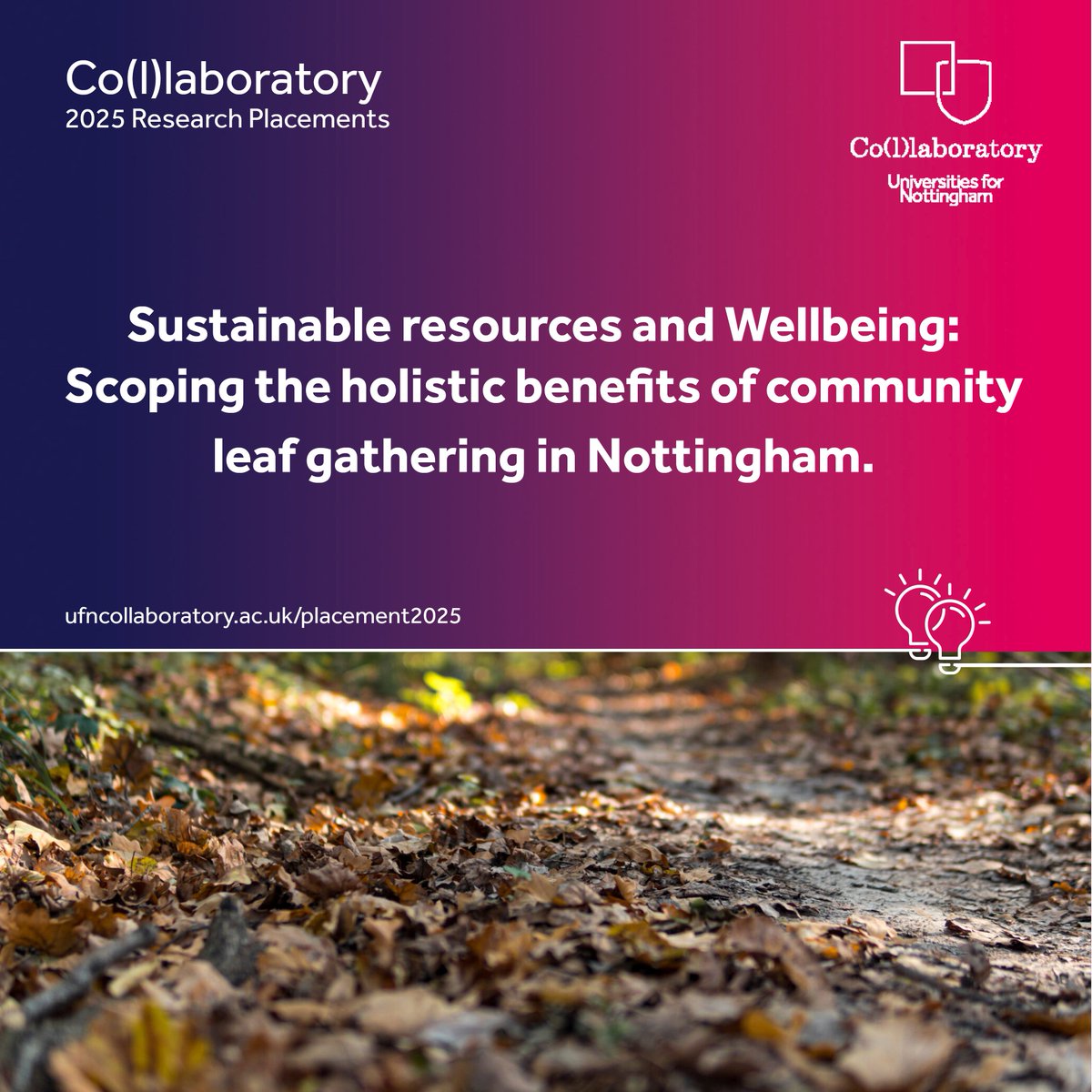 UfN Co(l)laboratory #UfNCollab (@ufncollab) on Twitter photo Passionate about #nature in urban areas? We’re seeking opportunities for community leaf gathering in #Notts, aiming to integrate with current initiatives.
Work with local researchers & the <a href="/NottinghamCVS/">Nottingham CVS</a>. Apply by 2 Mar 2025
🔗loom.ly/rblRE-U Passionate about #nature in urban areas? We’re seeking opportunities for community leaf gathering in #Notts, aiming to integrate with current initiatives.
Work with local researchers & the <a href="/NottinghamCVS/">Nottingham CVS</a>. Apply by 2 Mar 2025
đź”—loom.ly/rblRE-U
