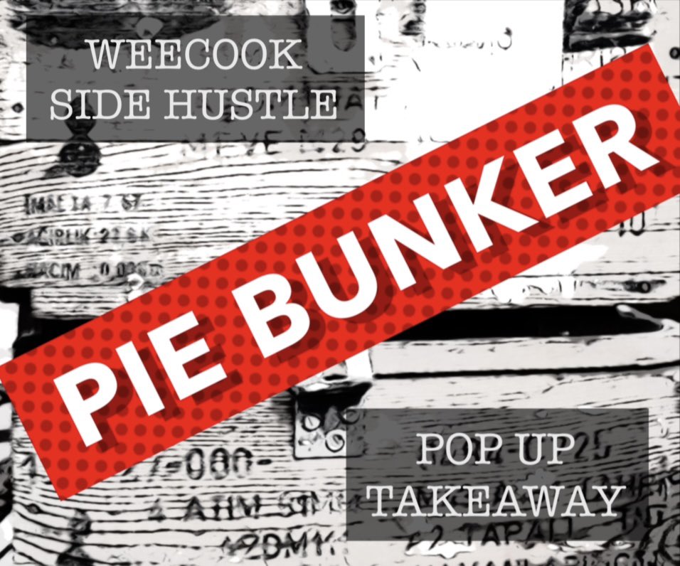 WEECOOK PIE LOVERS! 

Yaaaasssss!! As part of our British pie week celebrations, we’ll be kicking off the launch of our next Side Hustle pop up takeaway this weekend! PIE BUNKER! Follow our socials , or keep checking in for all the latest! Hap’pie days love from WEECOOK X🥧X