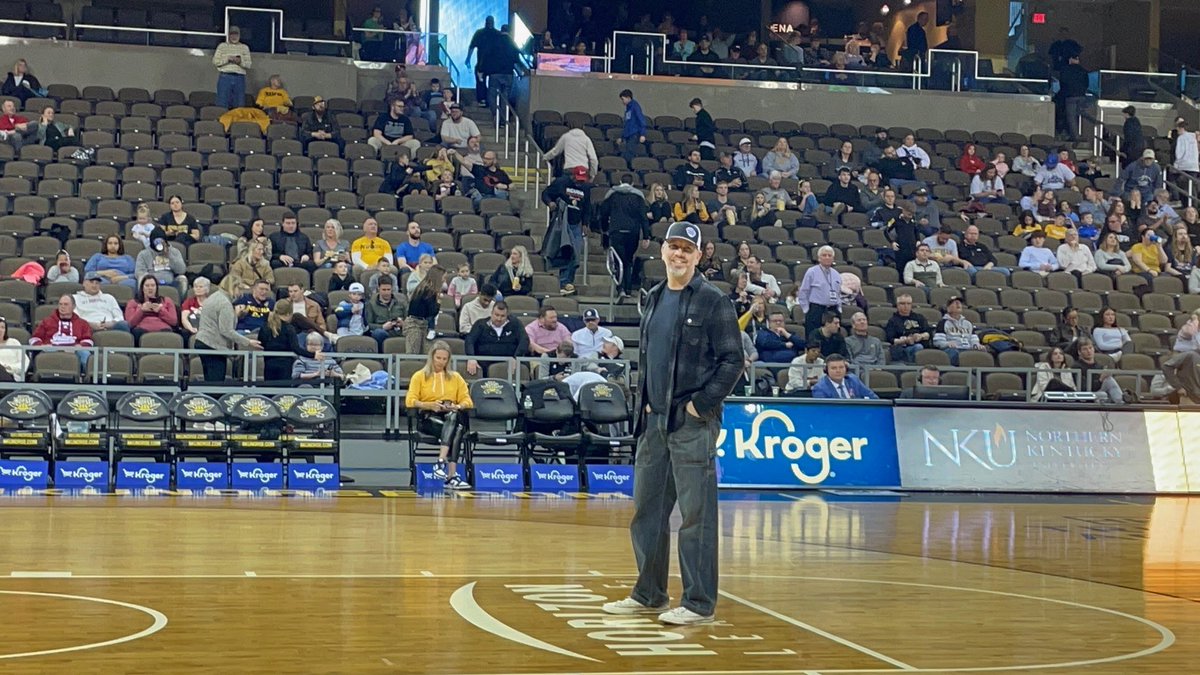Thank you <a href="/NKUNorseMBB/">NKU Men's Basketball 🏀</a> for having our family yesterday! Pretty cool to see my dad’s records still holding after 23 years:

*47 consecutive games in Double Figures
*356 made 3 pointers all time
*1st Player to score 2,000 points in NKU history