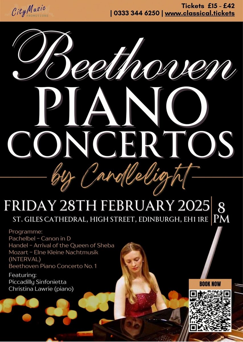 I'm so excited to be playing Beethoven's wonderful Concerto no 1 with the Piccadilly Sinfonietta this Friday at 8 pm in St Giles Cathedral, Edinburgh.
Contact me via DM for Friends and family discount.