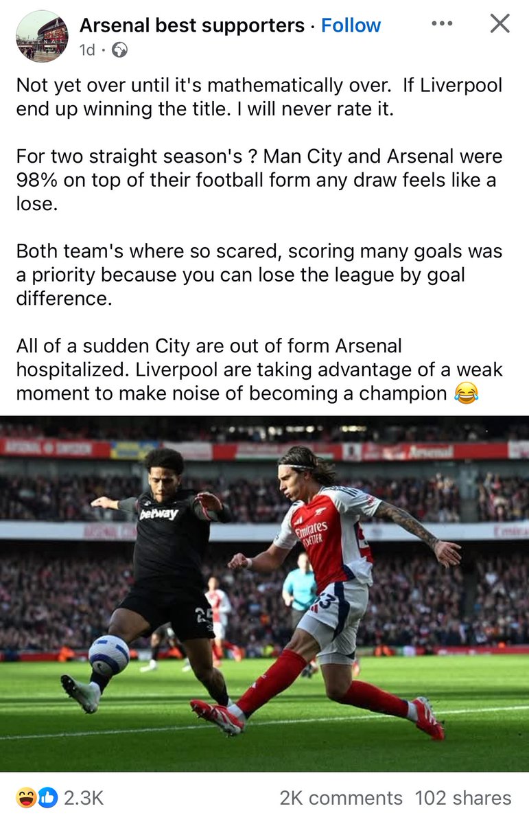 AidanPatton's tweet photo. Arsenal fans never change 😂 https://t.co/IpvdknuDVD