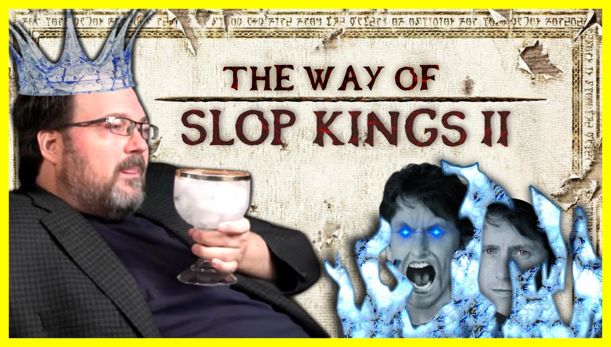 THE WAY OF SLOP KINGS: The Two Howards

youtu.be/y9PUIknQMAg

Finally out now, a new entry in <a href="/EzraRunnaround/">EzraRunnaround</a> &amp; my miniseries covering the "slop economy" and specifically the imminent downfall of Brandon Sanderson &amp; Todd Howard