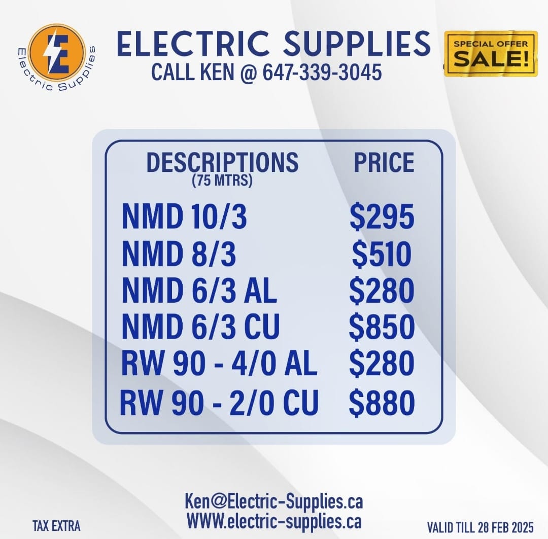 VermaKen19845's tweet image. "Discover energy-efficient electrical options"
#TopQualitySupplies #canadadelivery #ElectriciansChoice #powerequipment #electricsupply #StayPoweredUp #bestinthebusiness #canadianelectricians #fastdelivery #QualityElectricals