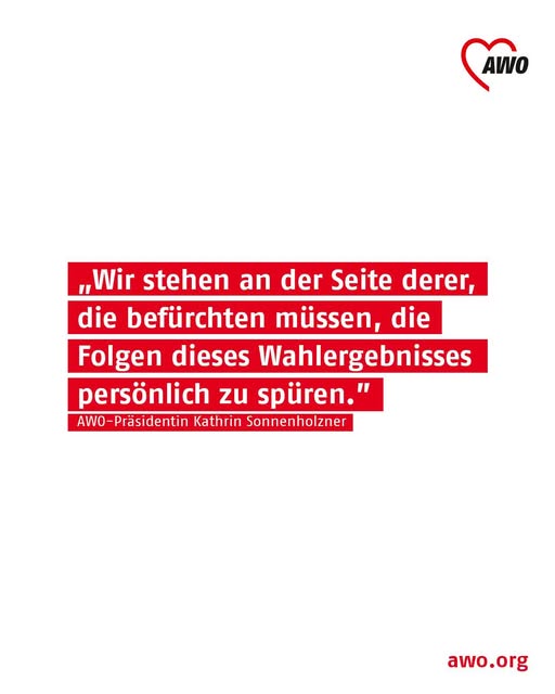❗️Die AWO Bundesverband hat ein Statement zu den Bundestagswahlergebnissen veröffentlicht. Angesichts des Rechtsrucks fordert sie eine soziale und solidarische Politik, die den Zusammenhalt stärkt. 

awo.org/pressemeldung/…

#wichtigeralsdudenkst