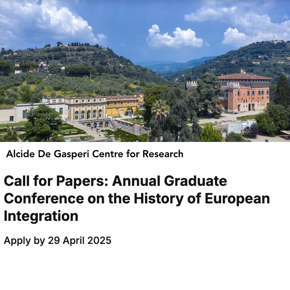 EUI_HistArchEU's tweet image. 💬 Do you need fresh, constructive feedback on your research?
🌐 Looking to grow your network?
💡Apply to the Annual Graduate Conference on the History of European Integration!
📄 Read more and submit your proposal by 29 April: loom.ly/mp6EWH8
#CFA #PhDresearch #phd