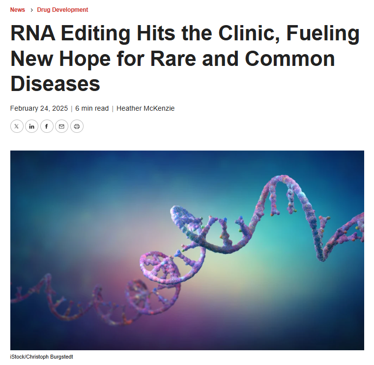 RNA editing’s clinical momentum is undeniable. With a differentiated large scale RNA exon editing approach, Ascidian is advancing RNA editing in Stargardt disease—and beyond. We’re just getting started. Read more: bit.ly/4hbVZmV