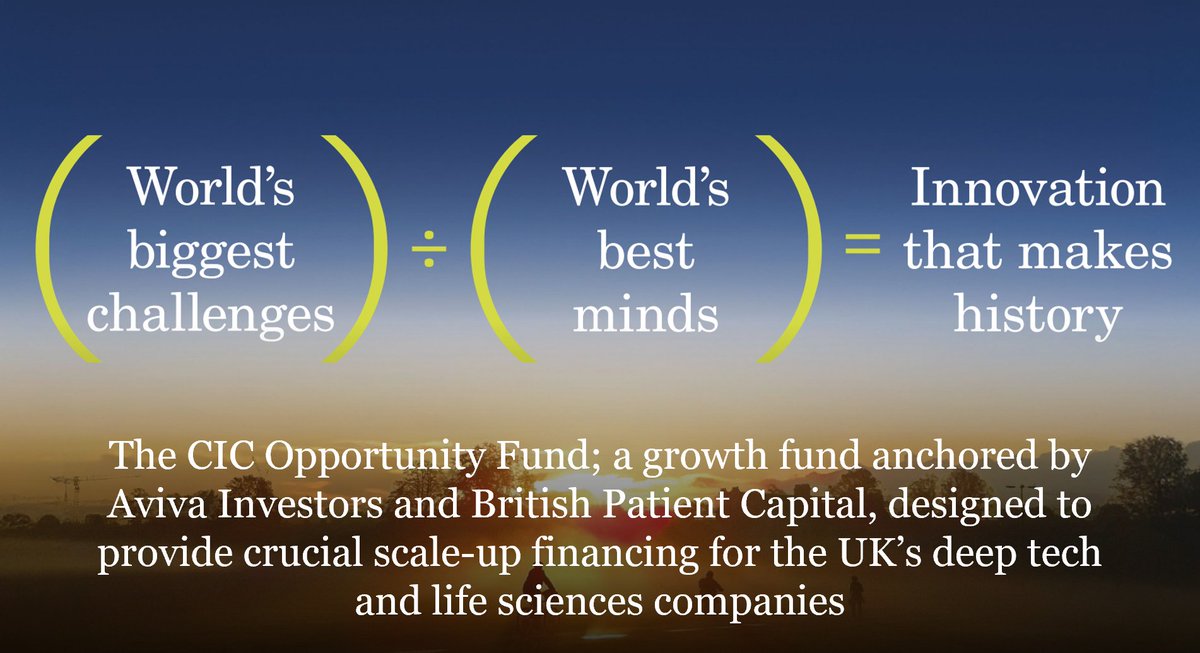 Backing UK Innovation with the £100M CIC Opportunity Fund 🚀

We’re pleased to launch the CIC Opportunity Fund, a £100 million growth fund anchored by <a href="/avivainvestors/">Aviva Investors</a> and <a href="/BPatientCap/">British Patient Capital</a>, with cornerstone commitments of £15 million and £20 million, respectively. This fund is