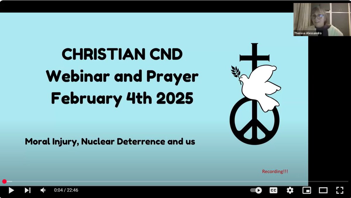 Theresa_Alessandro (@theresaaless) on Twitter photo Me, speaking on Moral Injury, Nuclear Weapons and Us, for <a href="/ChristianCND/">Christian CND</a> webinar. Original sin, the ideology of nuclear deterrence, and <a href="/ic_moralinjury/">International Centre for Moral Injury</a>
youtu.be/DOIdhlaii1g Me, speaking on Moral Injury, Nuclear Weapons and Us, for <a href="/ChristianCND/">Christian CND</a> webinar. Original sin, the ideology of nuclear deterrence, and <a href="/ic_moralinjury/">International Centre for Moral Injury</a>
youtu.be/DOIdhlaii1g