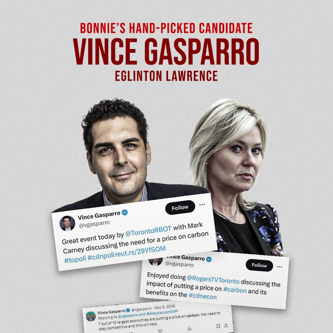 PCPressOffice's tweet image. Liberal leadership hopeful Vince Gasparro, the ringleader of Crombie's carbon tax crusaders, has been pushing for a carbon tax for over a decade.