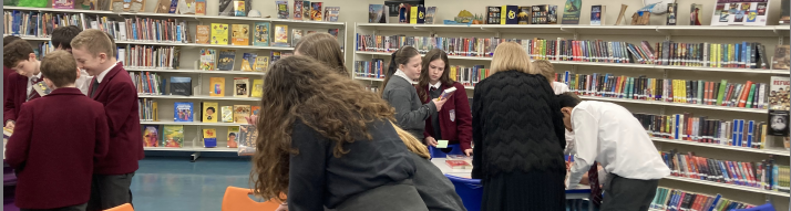StNiniansLib's tweet image. First group of #CodeRead pupils choosing their books - lots of excitement & planning! The scheme gets S1 pupils reading great books & creating their own computer games based on those stories. So thankful to have the support of @StNiniansComp for their pupils, time and expertise .