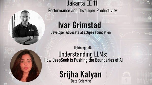 BostonJavaUsers's tweet image. Want to learn more about performance &amp;amp; developer productivity in #JakartaEE 11? Join @ivar_grimstad in person at the @BostonJavaUsers on Feb 27 at 6pm EST in #Burlington MA!

Also a special lightning talk about #DeepSeek!

buff.ly/4hqFYKt