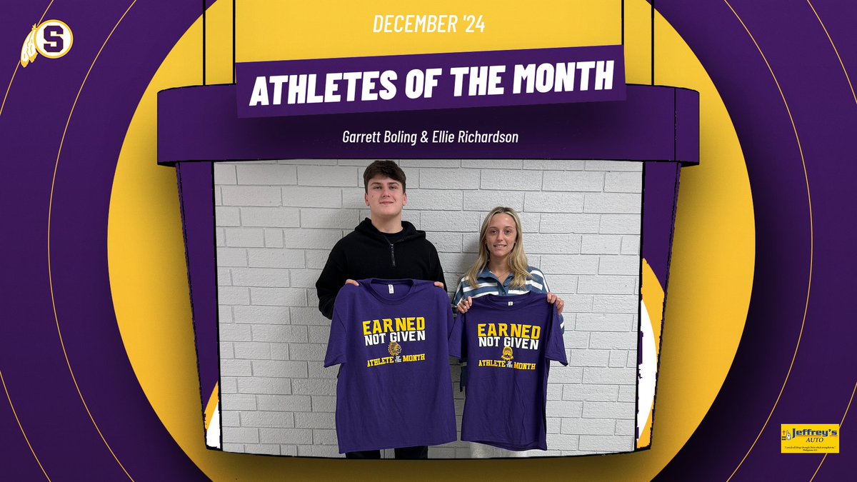 Congratulations to our December '24 Athletes of the Month - Garrett Boling and Ellie Richardson!!
