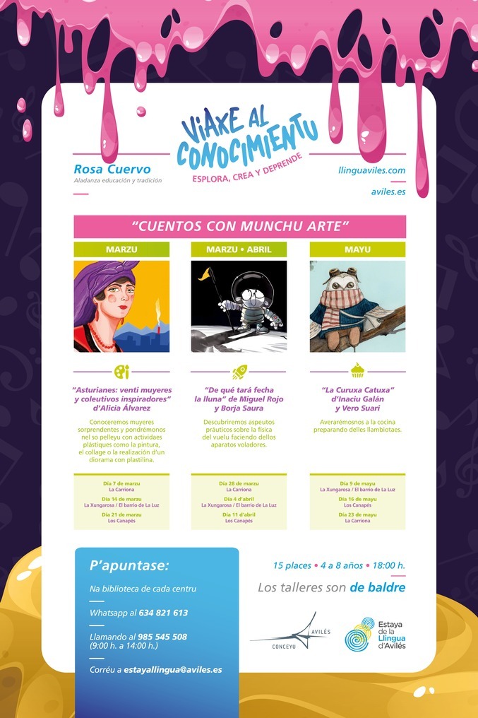 🔵🟡 La ciencia y el conocimientu, protagonistes de los talleres de baldre de la Estaya de la Llingua nos centros culturales de los barrios de marzu a mayu

👉 Baxo l'epígrafe "Viaxe al conocimientu: Esplora, Crea y Deprende"

ℹ️ Más información: s.mtrbio.com/rqhrmexzhr