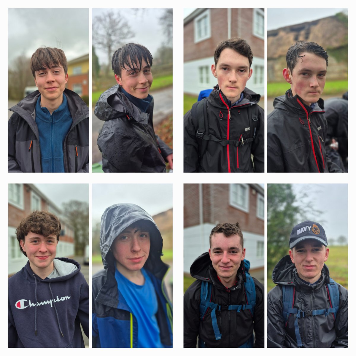 LewestonSchool's tweet photo. A big well done to our intrepid #TenTors team who took on a 21.5 mile training hike in the pouring rain. The before and after photos show how wet the conditions were, with Buddy the dog looking the most drenched and muddy by the end of it! 🐕🥾
#Leweston #SixthForm #Resilient https://t.co/dPZeaZbs3I