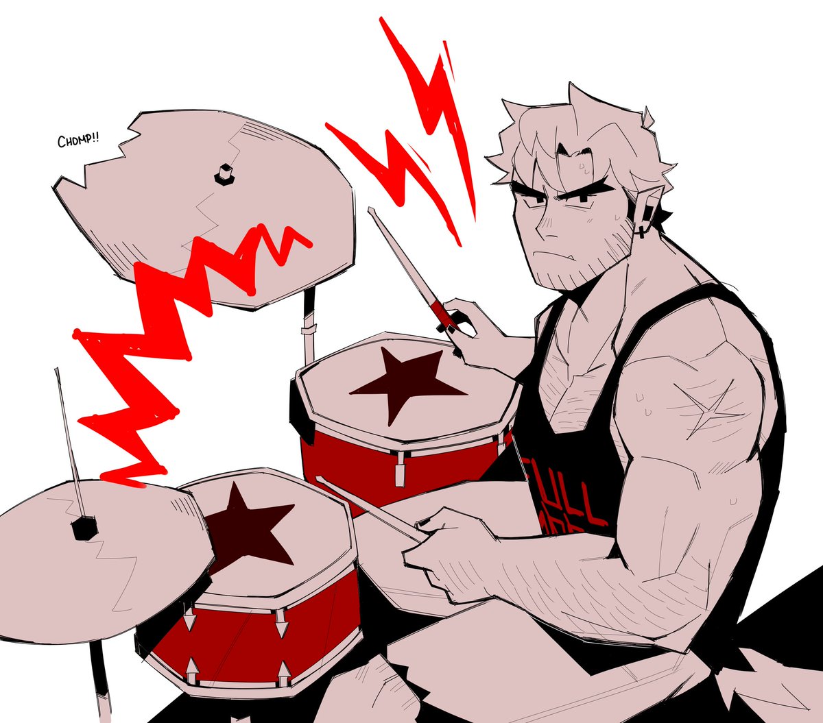 If he was in a band, he'd play the hell outta drums