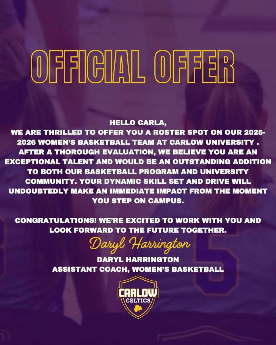 Blessed to receive an offer from Carlow university #AGTG