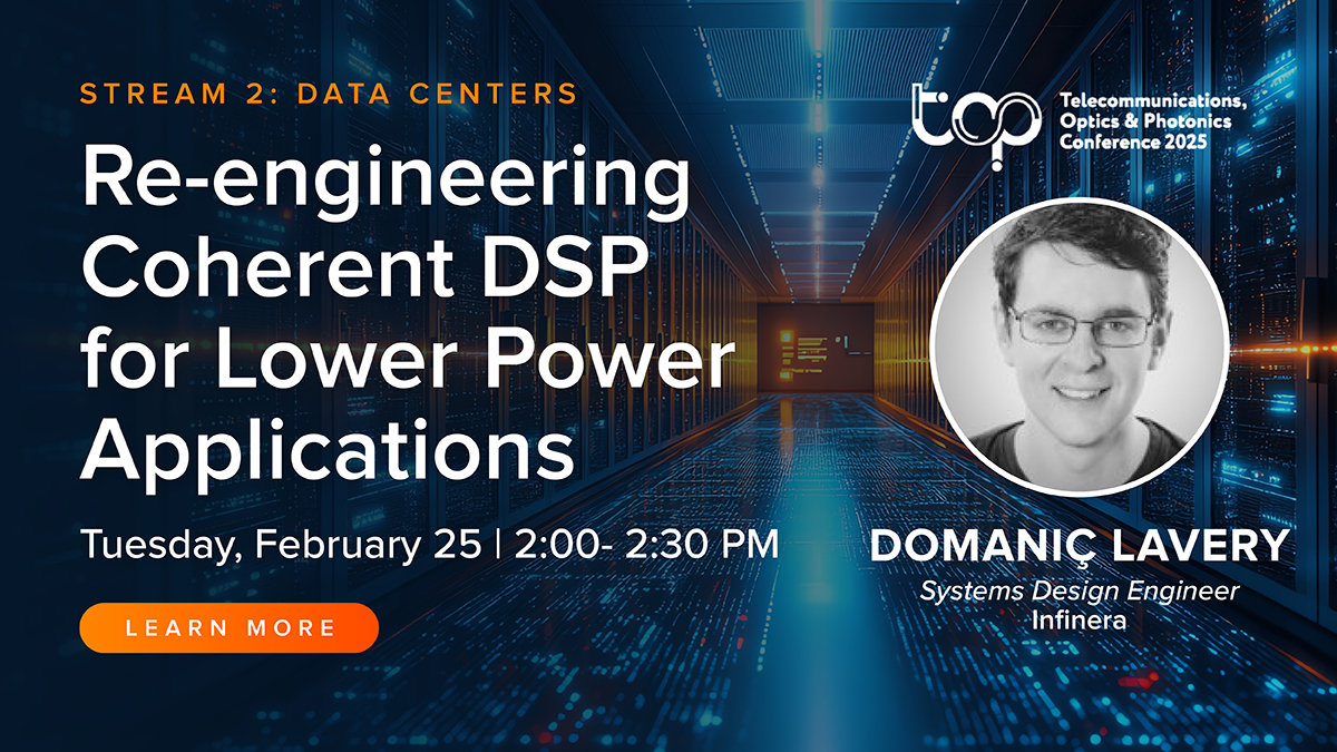 Infinera (@infinera) on Twitter photo Tomorrow at <a href="/TopConference_/">TOP Conference</a> 2025, Infinera’s Domaniç Lavery will give a talk in the Data Center stream on some of the innovations and sacrifices required when designing digital signal processors for short-reach systems. Find out more: bit.ly/3D35Iha Tomorrow at <a href="/TopConference_/">TOP Conference</a> 2025, Infinera’s Domaniç Lavery will give a talk in the Data Center stream on some of the innovations and sacrifices required when designing digital signal processors for short-reach systems. Find out more: bit.ly/3D35Iha