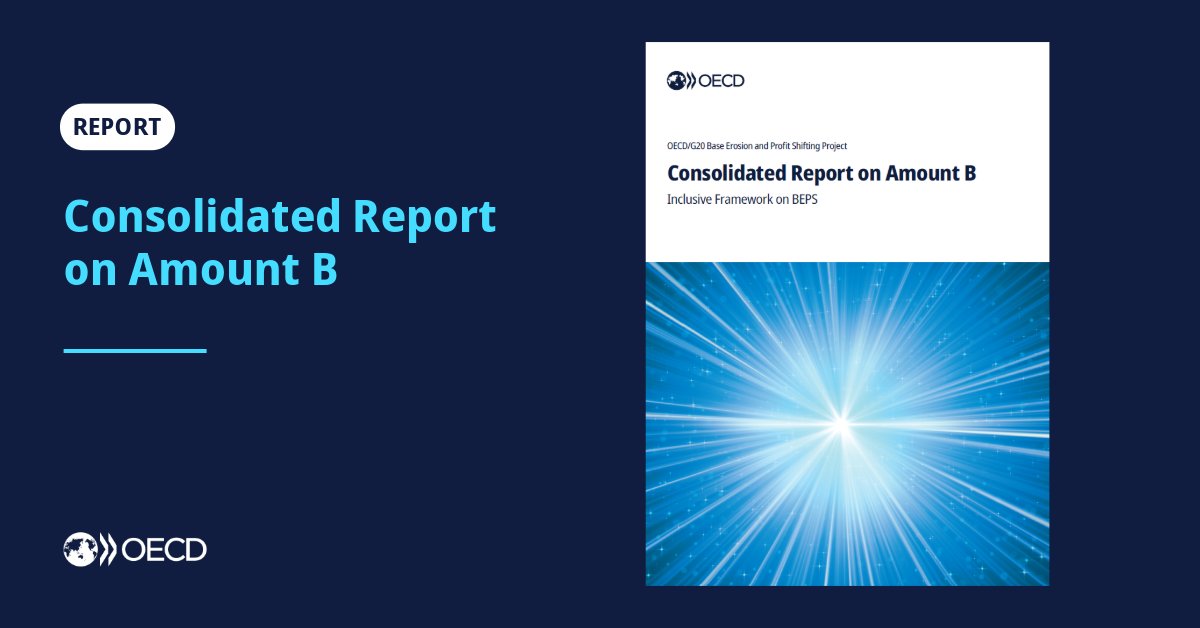 I am pleased to announce that today we released a consolidated report on Amount B, which provides for a simplified approach for the application of the arm’s length principle at jurisdiction-level, with a special focus on low-capacity jurisdictions.

➡️ oe.cd/5W2