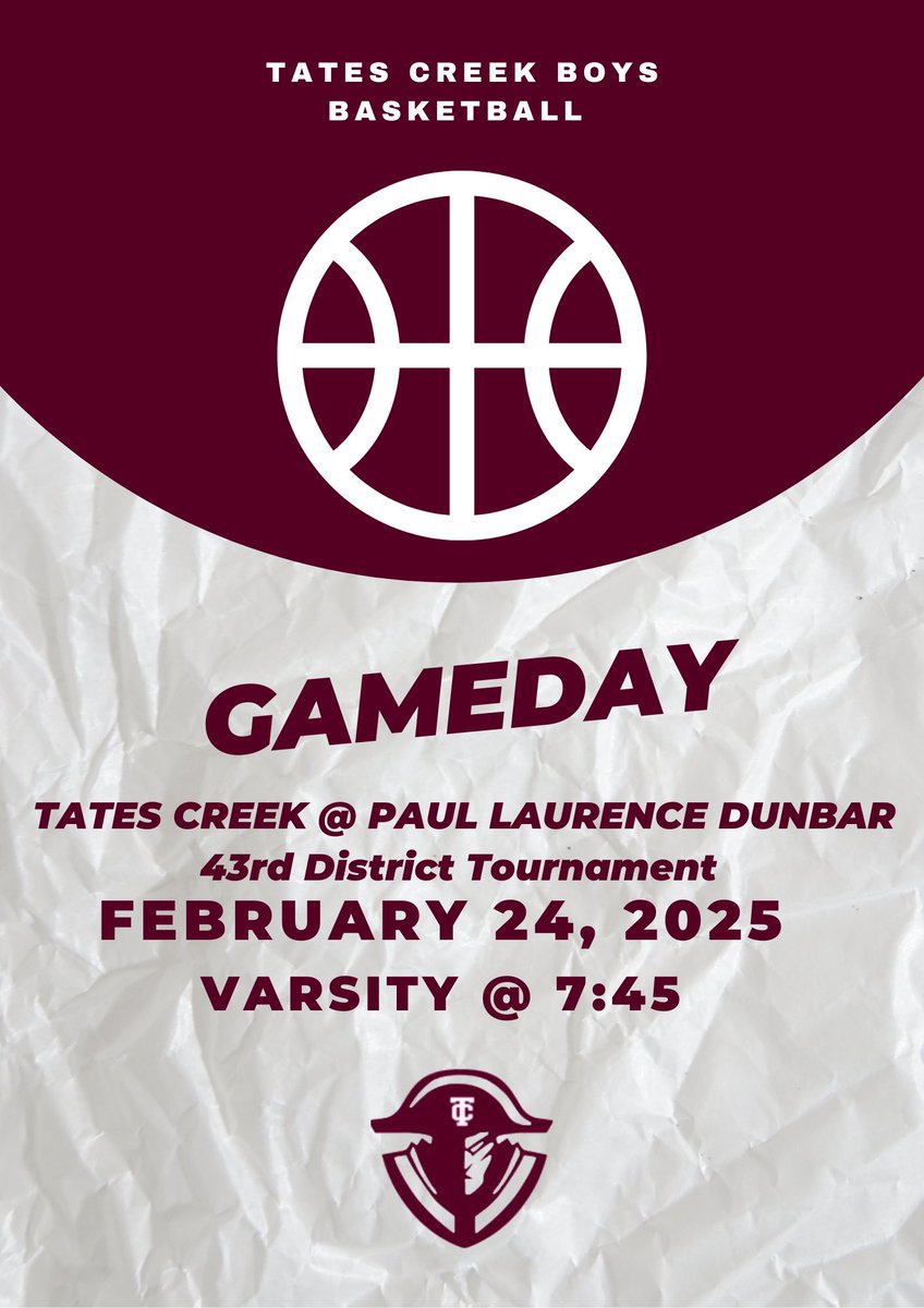 District Gameday vs Paul Laurence Dunbar
43rd District Tournament @ Dunbar
Varsity @ 7:45