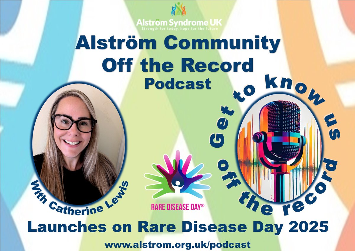 Alström Syndrome UK (@as_uk) on Twitter photo We have some exciting news...
On <a href="/rarediseaseday/">Rare Disease Day</a> we will be launching the ASUK Community 'Off the Record' podcast!
Where you will be able to hear about the services and support available alongside getting to know more about the ASUK team, clinicians and researchers, what secrets We have some exciting news...
On <a href="/rarediseaseday/">Rare Disease Day</a> we will be launching the ASUK Community 'Off the Record' podcast!
Where you will be able to hear about the services and support available alongside getting to know more about the ASUK team, clinicians and researchers, what secrets