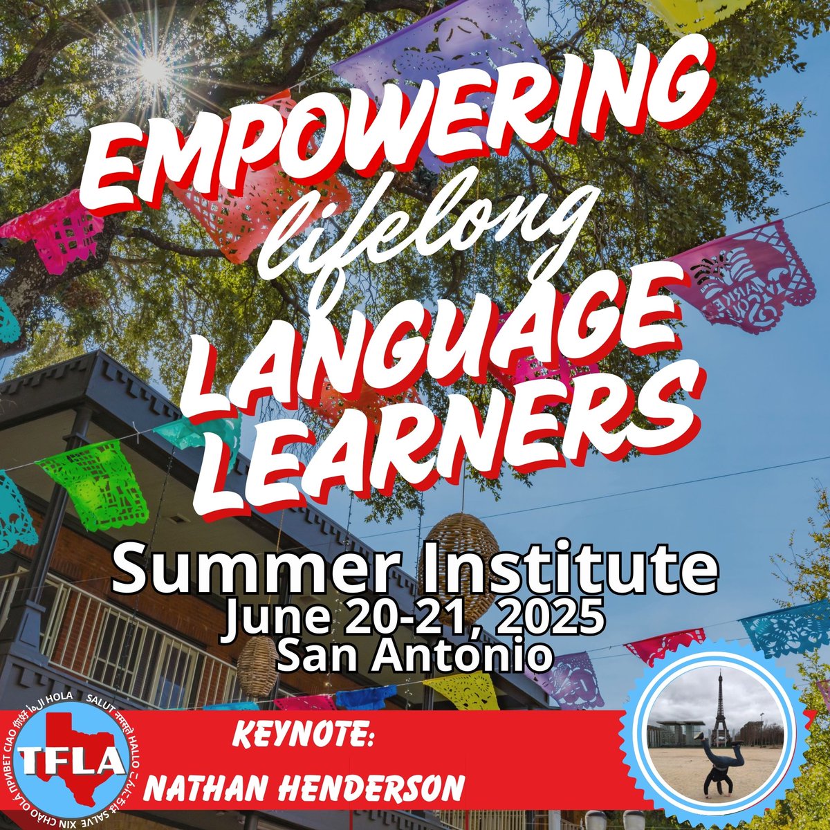June is coming faster than you think!  Make sure you register for Summer Institute!  Register today at tfla.wildapricot.org/event-6055616.  #txwlteachers #wlteachers #langchate #TFLASI25