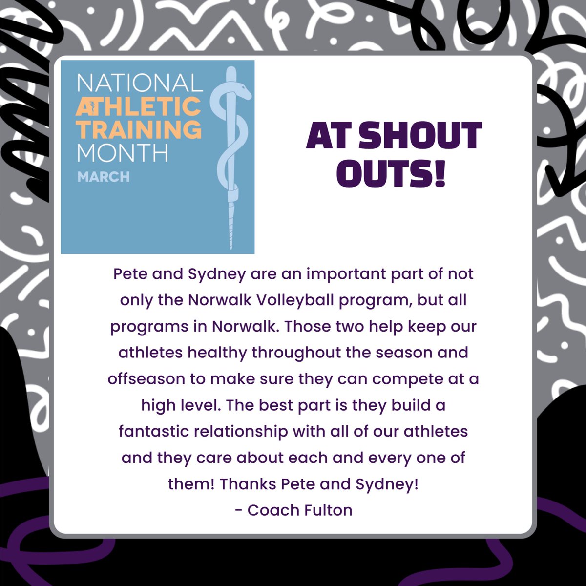 Norwalk Activities (@norwalk_pride) on Twitter photo March is National Athletic Training Month! It's time to show <a href="/SportsMedNHS/">Norwalk HS Sports Medicine</a> some love! March is National Athletic Training Month! It's time to show <a href="/SportsMedNHS/">Norwalk HS Sports Medicine</a> some love!