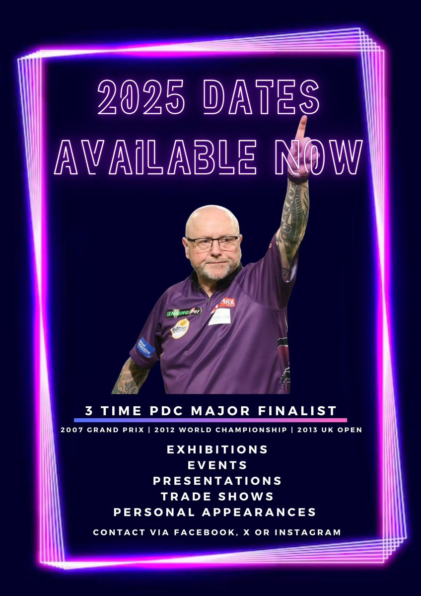 2025 Darts Exhibition bookings available, individual coaching and team events available soon! Get in touch for more details 🤩🔨