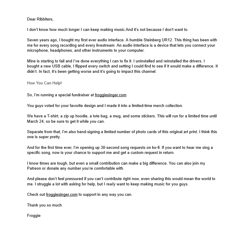 FroggieSinger's tweet photo. 【Important Announcement】 https://t.co/sTghPY2uIf