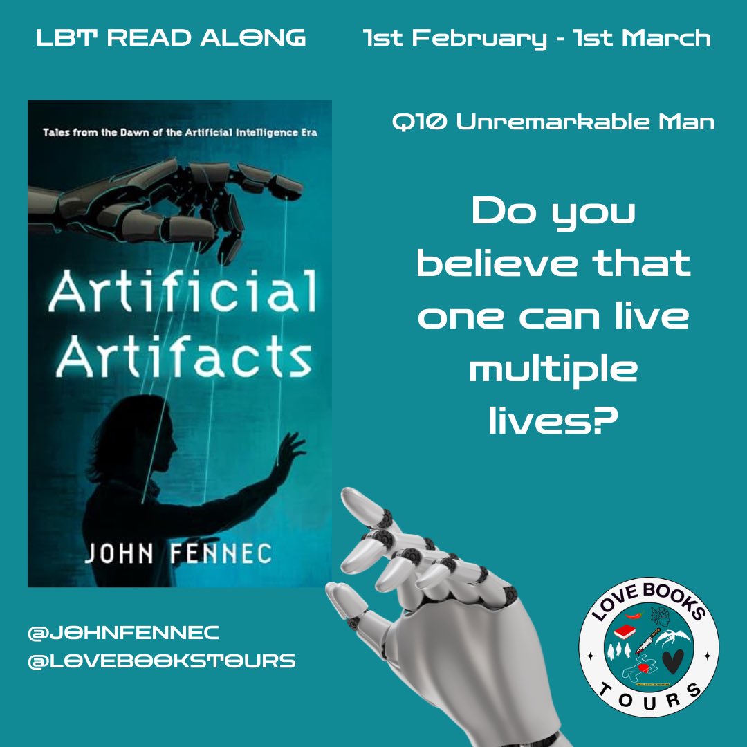 fitzgerald631's tweet image. Q10 of the readalong for Artificial Artifacts by John Fennec.  @johnfennec 
@wearewhitefox 
@KellyALacey 
@lovebookstours 
#Ad #LBTCrew. I like to think you could but would I like to . No I don’t think I want to . One life hard enough with challenges let a lone multiple ones.