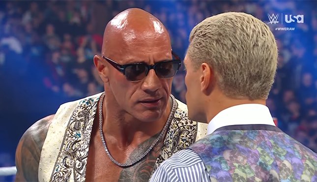 steverambo420's tweet image. The “Rock Bottom”used to be the Rock’s finisher.
Now that’s just what he calls Cody Rhodes.
And it’s still his finisher.