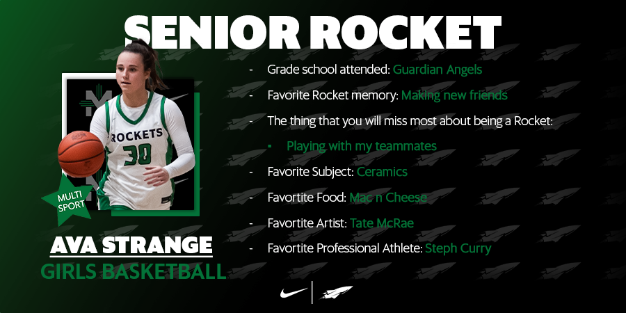 Senior Spotlights | Get to know Ava!

Ava is back again as well! Ava is set to play volleyball at Fairmont State next year but that did not stop her from lacing up for basketball! She has hit timing shots all year! Thank you Ava!! 

#GoRockets
#BondedTogether