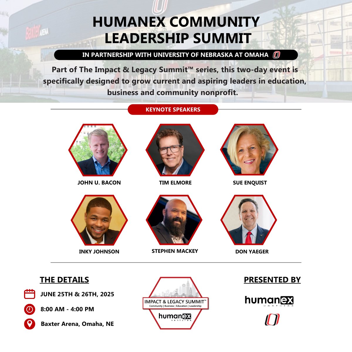 Humanex Ventures (@humanex) on Twitter photo Ready to elevate your leadership? 🚀
Join us at the Humanex Community Leadership Summit in partnership with <a href="/UNOmaha/">University of Nebraska at Omaha</a> 🌟
This event is your chance to gain valuable insights from top industry leaders and inspiring keynote speakers! 👏
👉 Register now: bit.ly/41sCtgY Ready to elevate your leadership? 🚀
Join us at the Humanex Community Leadership Summit in partnership with <a href="/UNOmaha/">University of Nebraska at Omaha</a> 🌟
This event is your chance to gain valuable insights from top industry leaders and inspiring keynote speakers! 👏
👉 Register now: bit.ly/41sCtgY