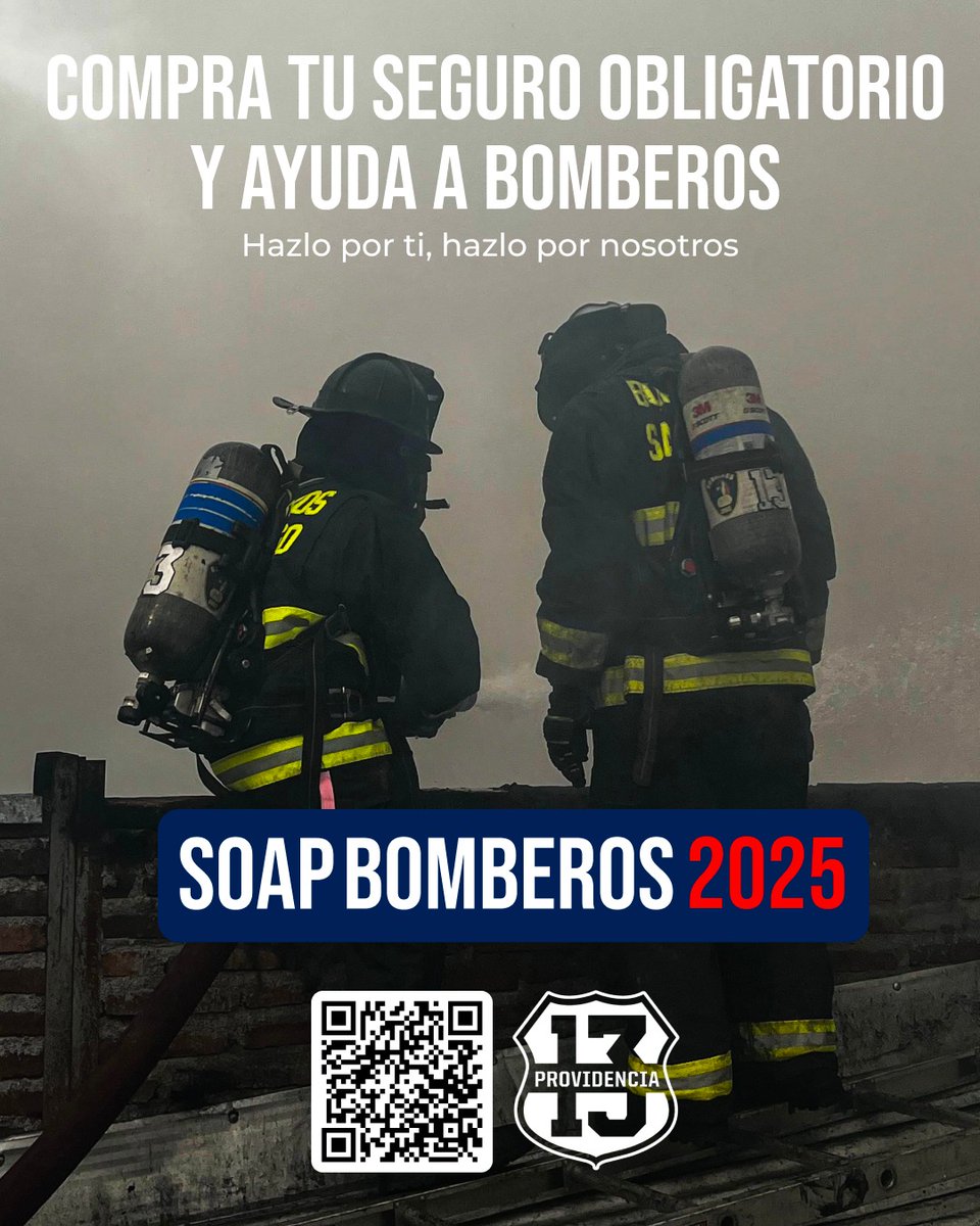 COMPRANDO TU SOAP 2025 PUEDES AYUDAR BOMBEROS 
soapbomberos.cl/yo-apoyo/13-co… 
Entra y sigue las instrucciones, al final podrás ayudar a la 13 Compañía de Bomberos "Providencia".