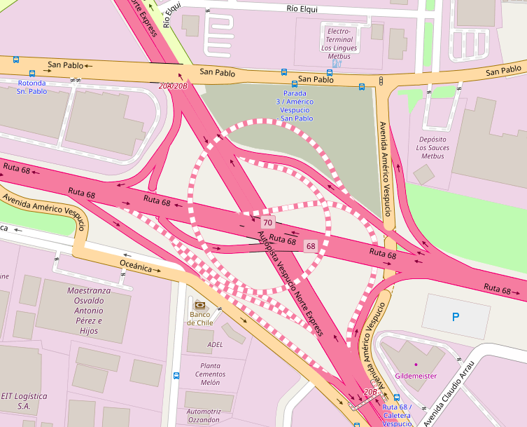 OpenStreetMap Chile (@osmcl) on Twitter photo Ya está agregada en <a href="/OpenStreetMap/">OpenStreetMap</a> la nueva salida 20B desde <a href="/Vespucio_Norte/">Autopista Vespucio Norte</a> a la <a href="/Autop68/">Rutas del Pacífico</a> rumbo a Santiago Centro. Todo esto como parte del proyecto "Mejoramiento Conexión Autopista Vespucio Norte-Ruta 68". <a href="/TTISantiago/">TransporteInforma Región Metropolitana De Santiago</a> <a href="/mop_chile/">Ministerio de Obras Públicas🇨🇱</a> Ya está agregada en <a href="/OpenStreetMap/">OpenStreetMap</a> la nueva salida 20B desde <a href="/Vespucio_Norte/">Autopista Vespucio Norte</a> a la <a href="/Autop68/">Rutas del Pacífico</a> rumbo a Santiago Centro. Todo esto como parte del proyecto "Mejoramiento Conexión Autopista Vespucio Norte-Ruta 68". <a href="/TTISantiago/">TransporteInforma Región Metropolitana De Santiago</a> <a href="/mop_chile/">Ministerio de Obras Públicas🇨🇱</a>