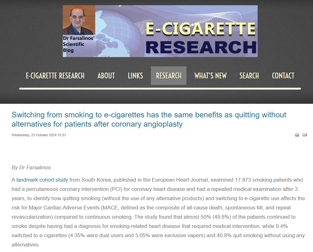 It is irresponsible and unacceptable for a scientist to make media statements before completing/publishing his study and while ignoring the strong epidemiological evidence AGAINST his media claims....
mirror.co.uk/news/health/wo…
ecigarette-research.org/research/index…
