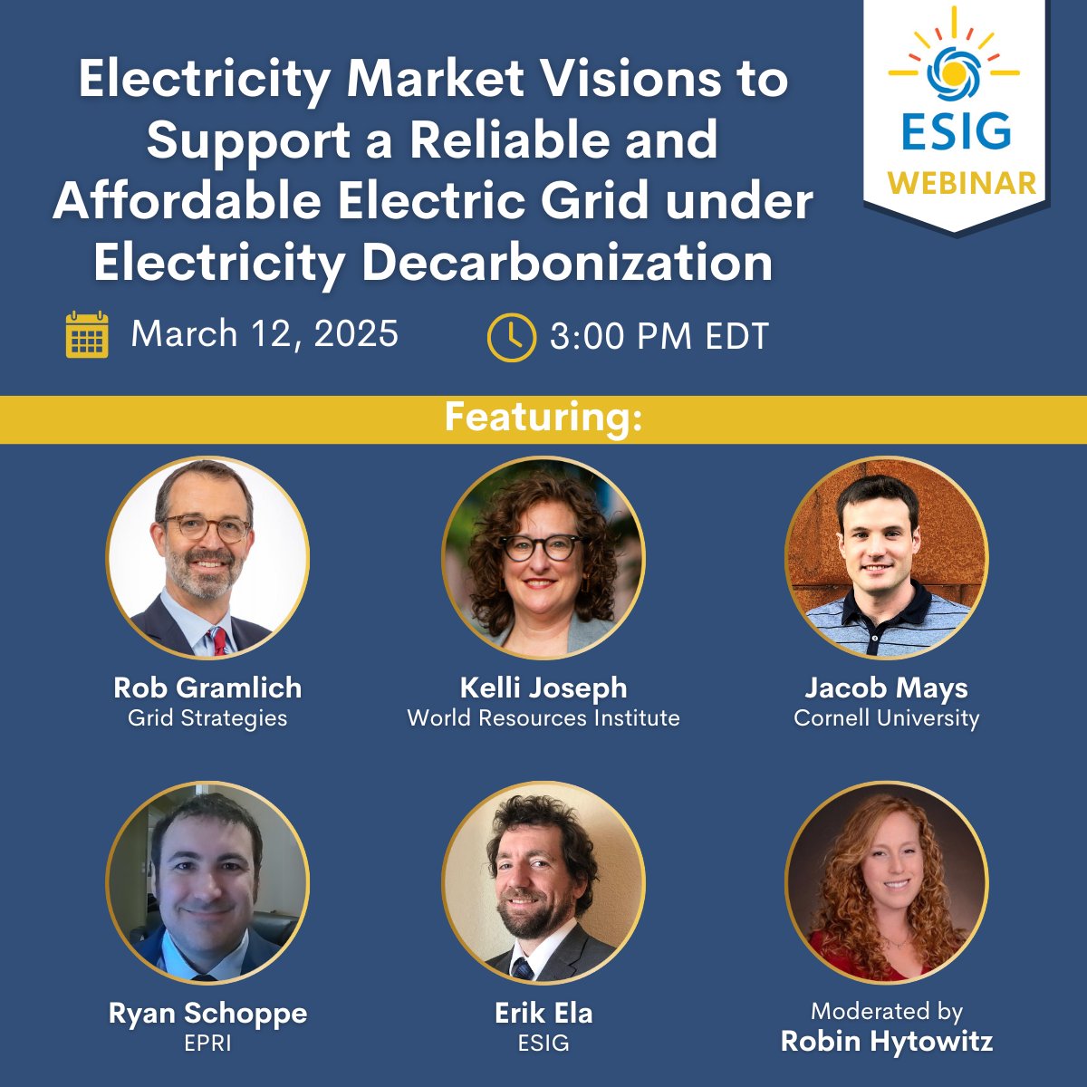 💡 UPCOMING WEBINAR 💡 

"Electricity Market Visions to Support a Reliable and Affordable Electric Grid under Electricity Decarbonization"

📆 March 12, 2025
⏰ 3:00 PM - 4:30 PM Eastern US Time

Learn more and register 👉 uvig.webex.com/weblink/regist…