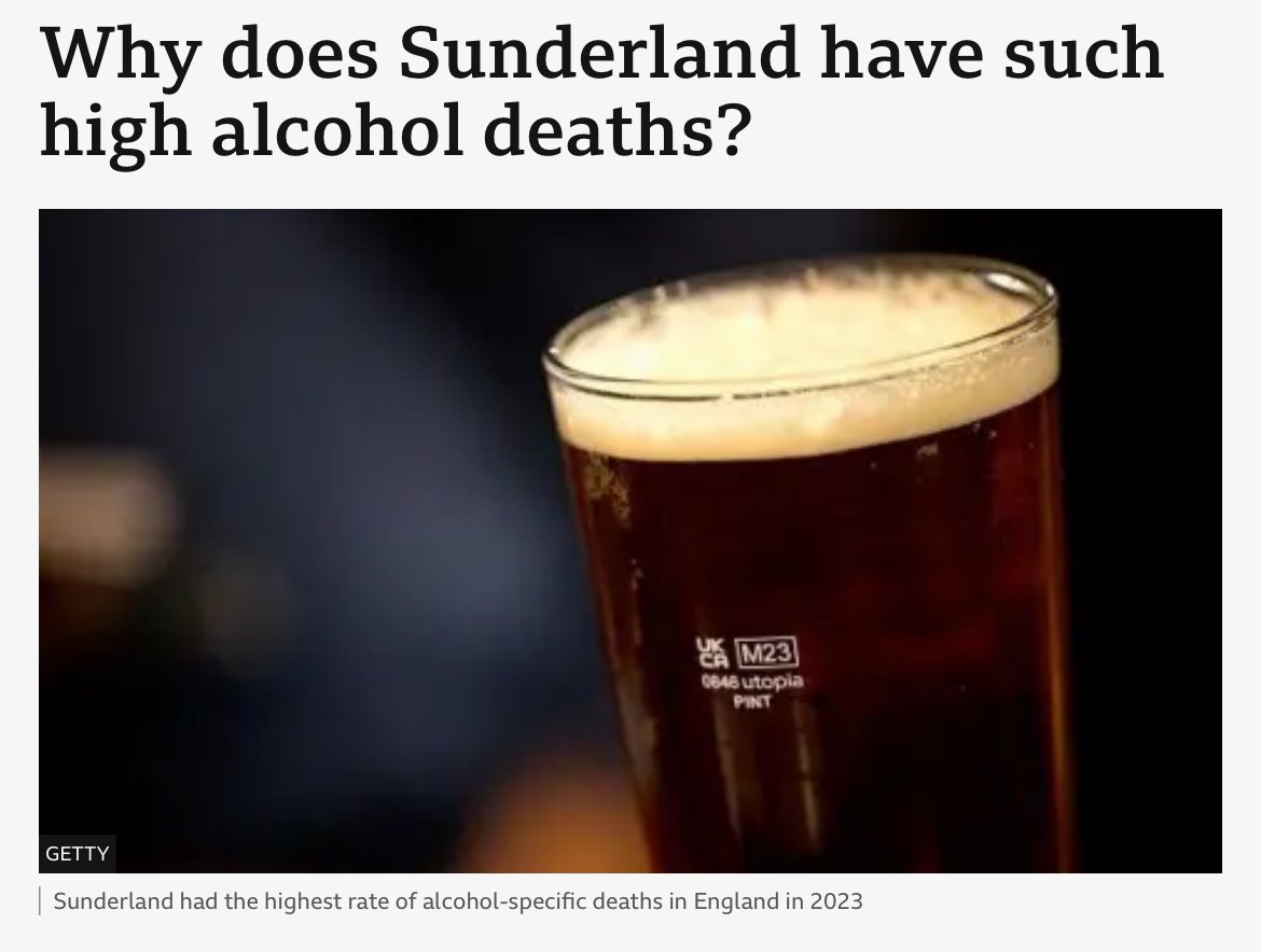 Dear <a href="/BBCNews/">BBC News (UK)</a>,

Why does this article lead with the image of a pint of beer that appears to have been poured in the monitored drinking environment of a pub, when the academic report behind it lays the blame for high instances of alcohol deaths at “shops selling cheap alcohol”?