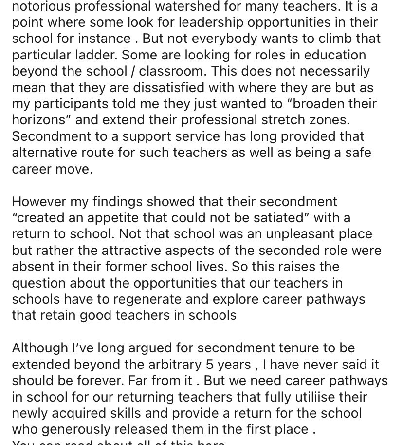 Midcareer is a professional watershed for many teachers. Secondment to teacher education often presents as an option. I talk about this here in the context of secondment to Irish CPD support services. Listen in here

pod.fo/e/2ab1c6 and read here mural.maynoothuniversity.ie/17932/