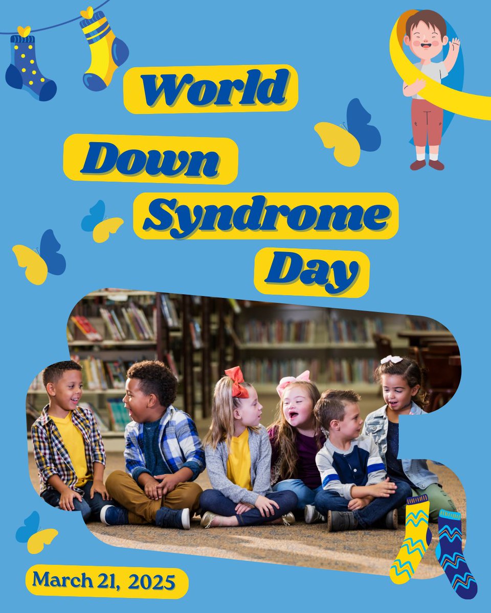 🌍💙 Today is #WorldDownSyndromeDay! Did you know that 1 in every 700 babies is born with Down syndrome? Today celebrates the incredible abilities of individuals with Down syndrome &amp; promotes kindness &amp; inclusion for everyone! 🌟
 #CelebrateDifferences #InclusionMatters
