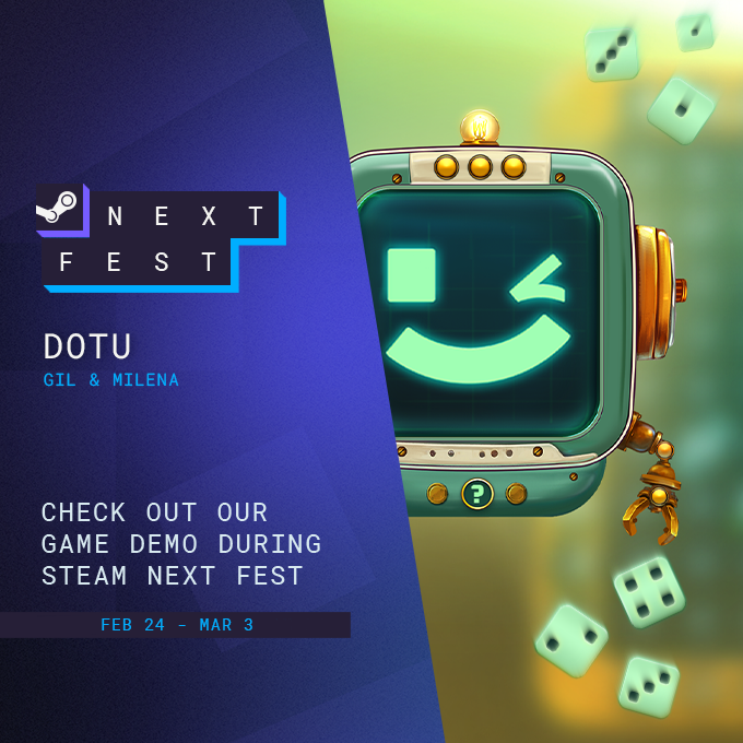 GilCanizes's tweet photo. #SteamNextFest has started and Dotu is part of it!
If you haven't yet go check our #demo out @ https://t.co/PKC3s2hZYy

#Indiegame #game https://t.co/hEpZiqcbiQ
